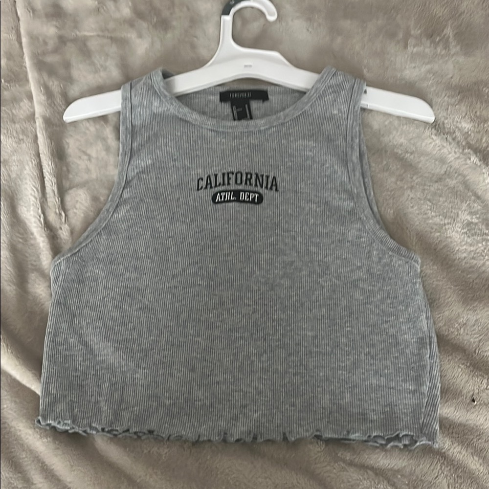 Gray Crop Top